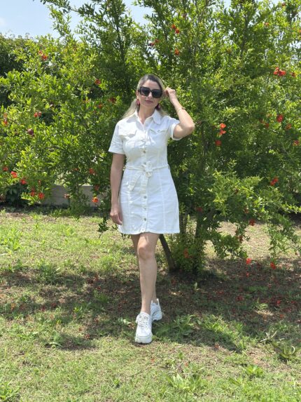 Beyaz Jean Elbise